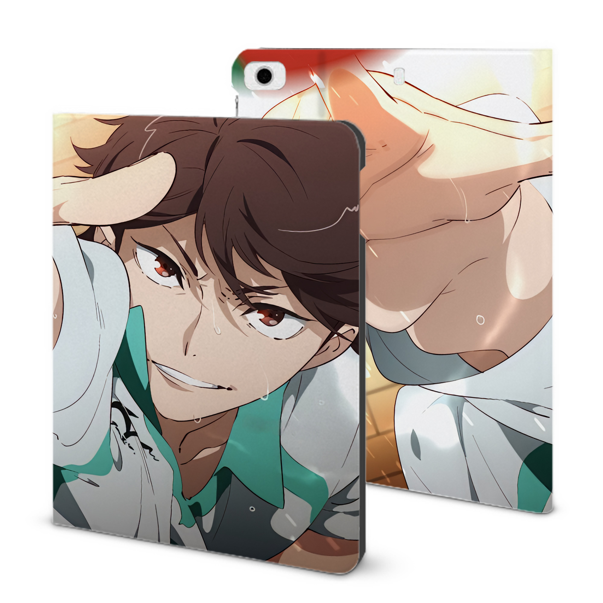 （画像用） ハイキュー!! Haikyu!! IPad ケース ブック型 PUレザー TPU 耐衝撃 軽量 薄型 ペン収納なし 全面保護 IPad 各モデル対応